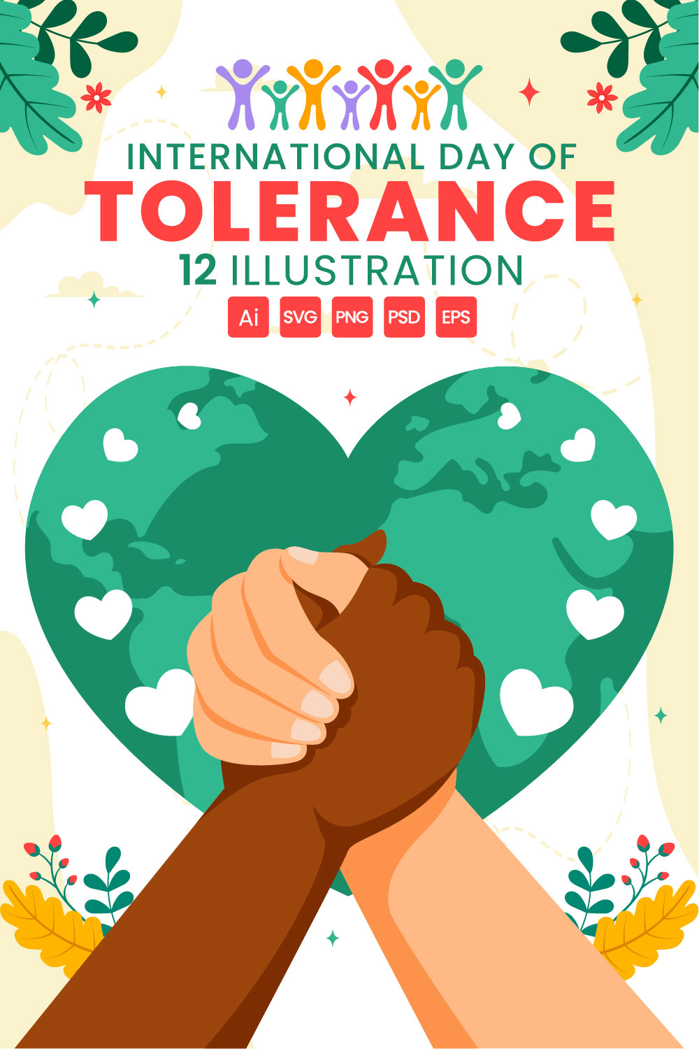 12 International Day of Tolerance Illustration pinterest preview image.