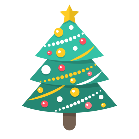 Cheerful Christmas Tree Sticker - SVG Format cover image.