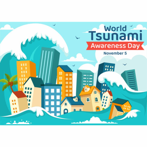 11 World Tsunami Awareness Day Illustration cover image.