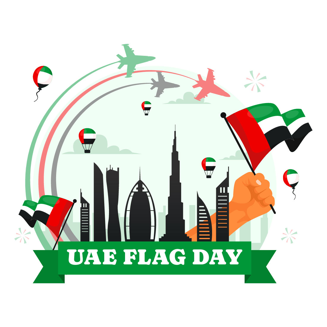 12 United Arab Emirates Flag Day Illustration preview image.