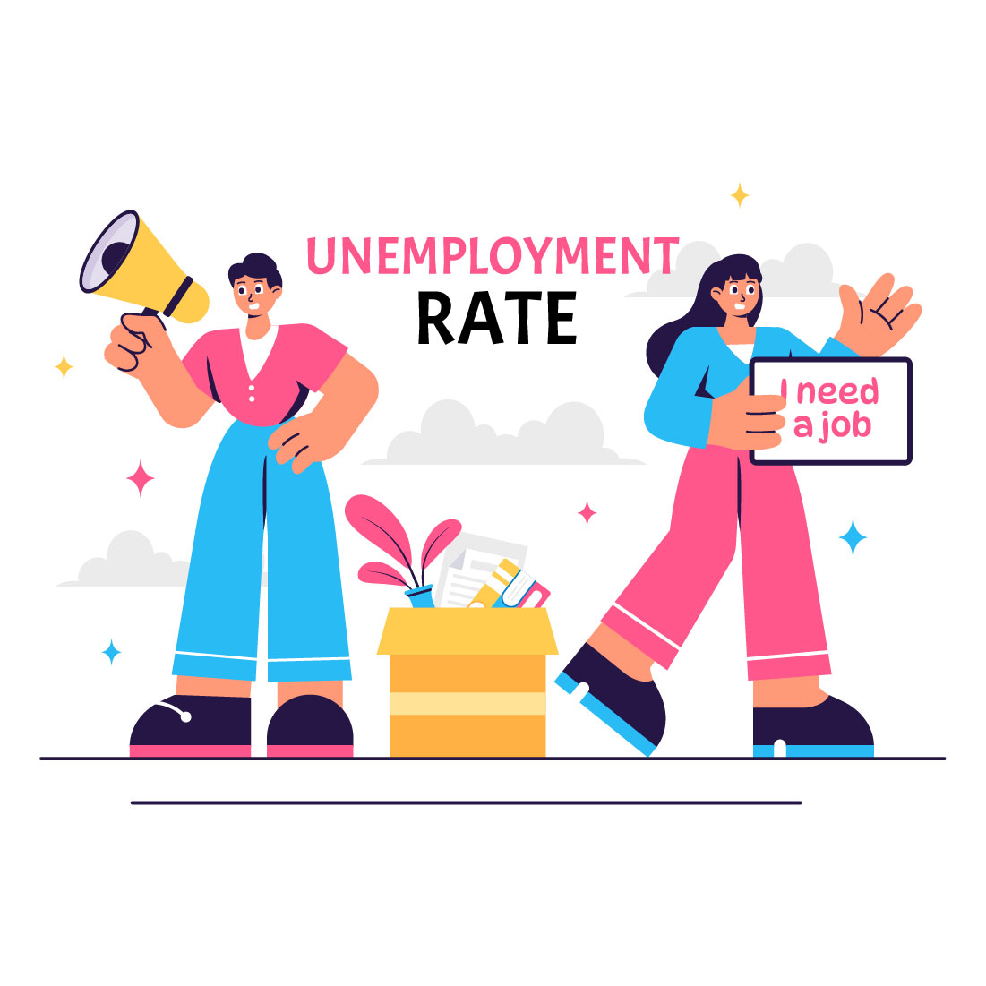 23 Unemployment Rate Illustration preview image.