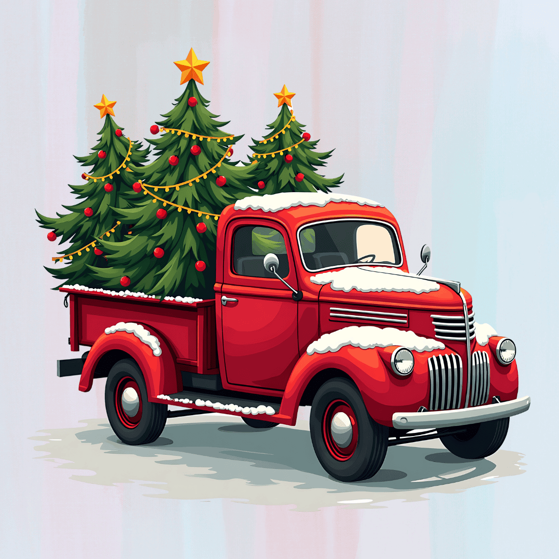 Holiday Truck T-shirt Design preview image.