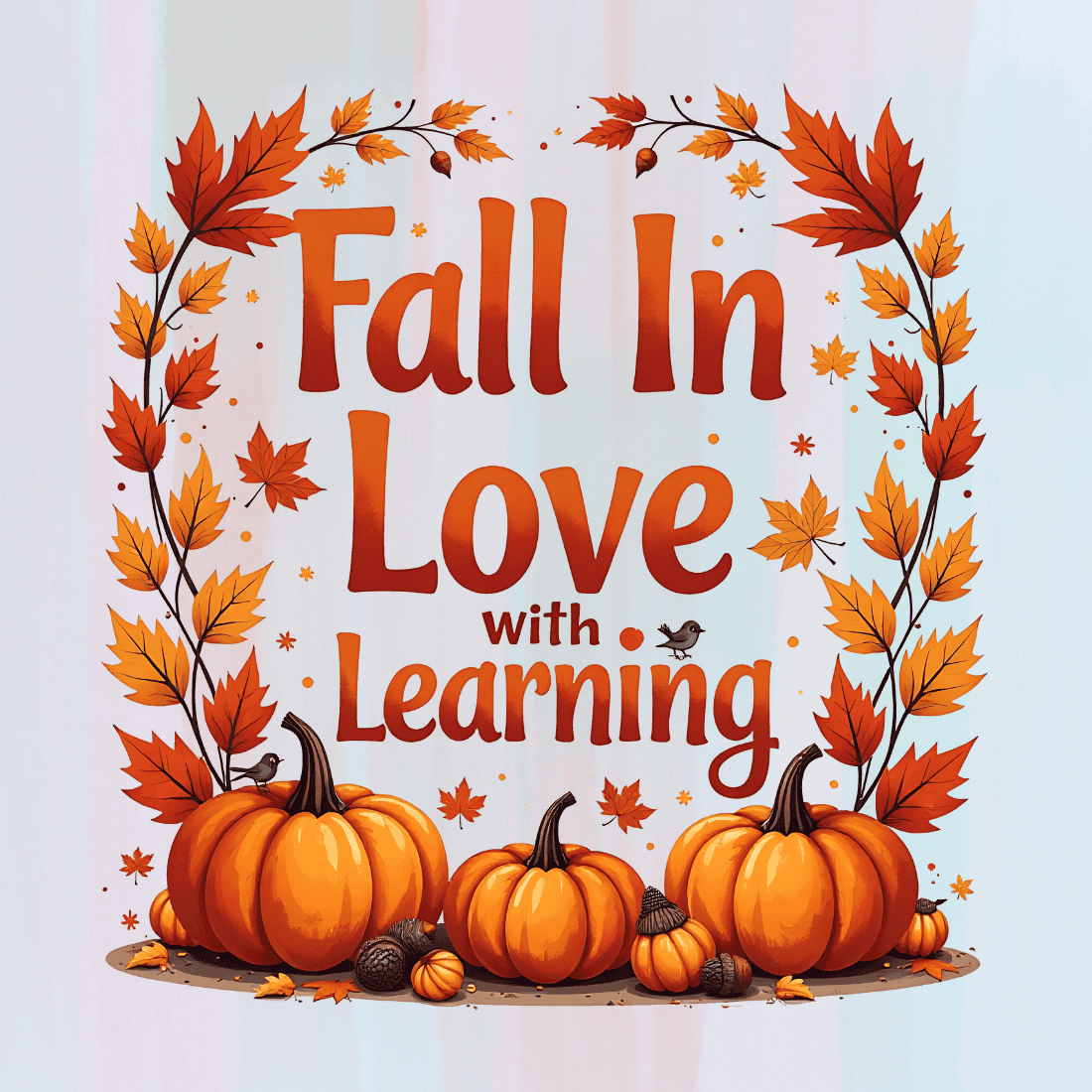 Learning Motivation with Pumpkin T-shirt Design preview image.