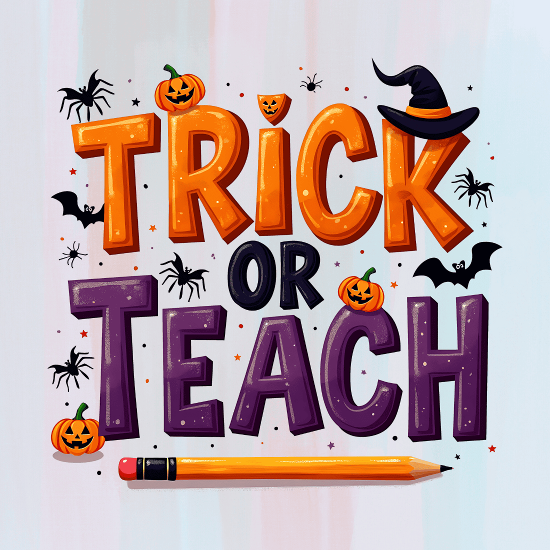 Spooky Trick or Treat Text T-shirt Design preview image.