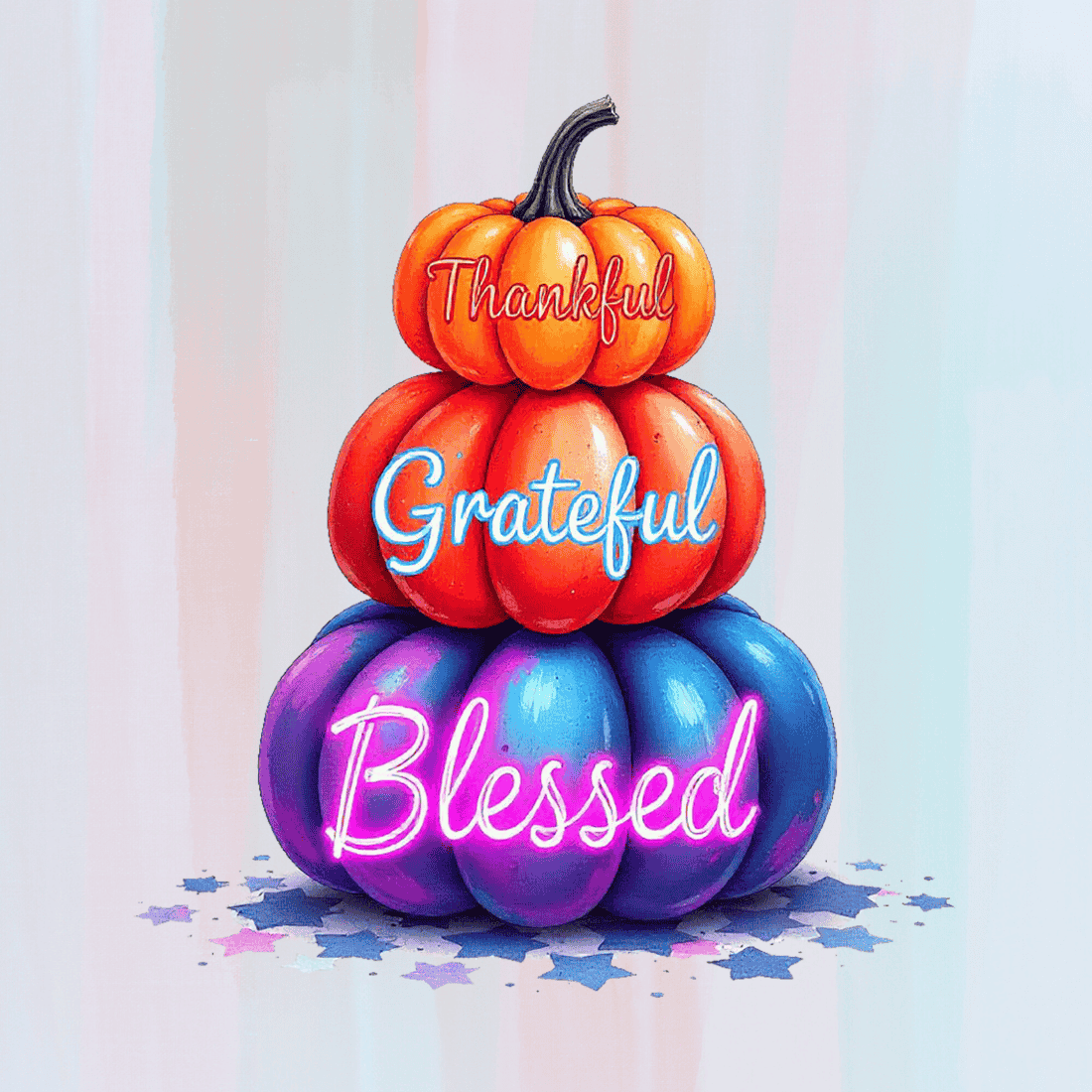 Thankful Grateful Blessed Pumpkin T-shirt Design preview image.