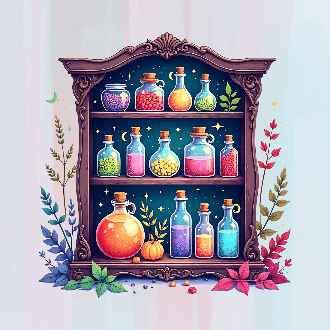 Potion Bottles T-Shirt Design preview image.