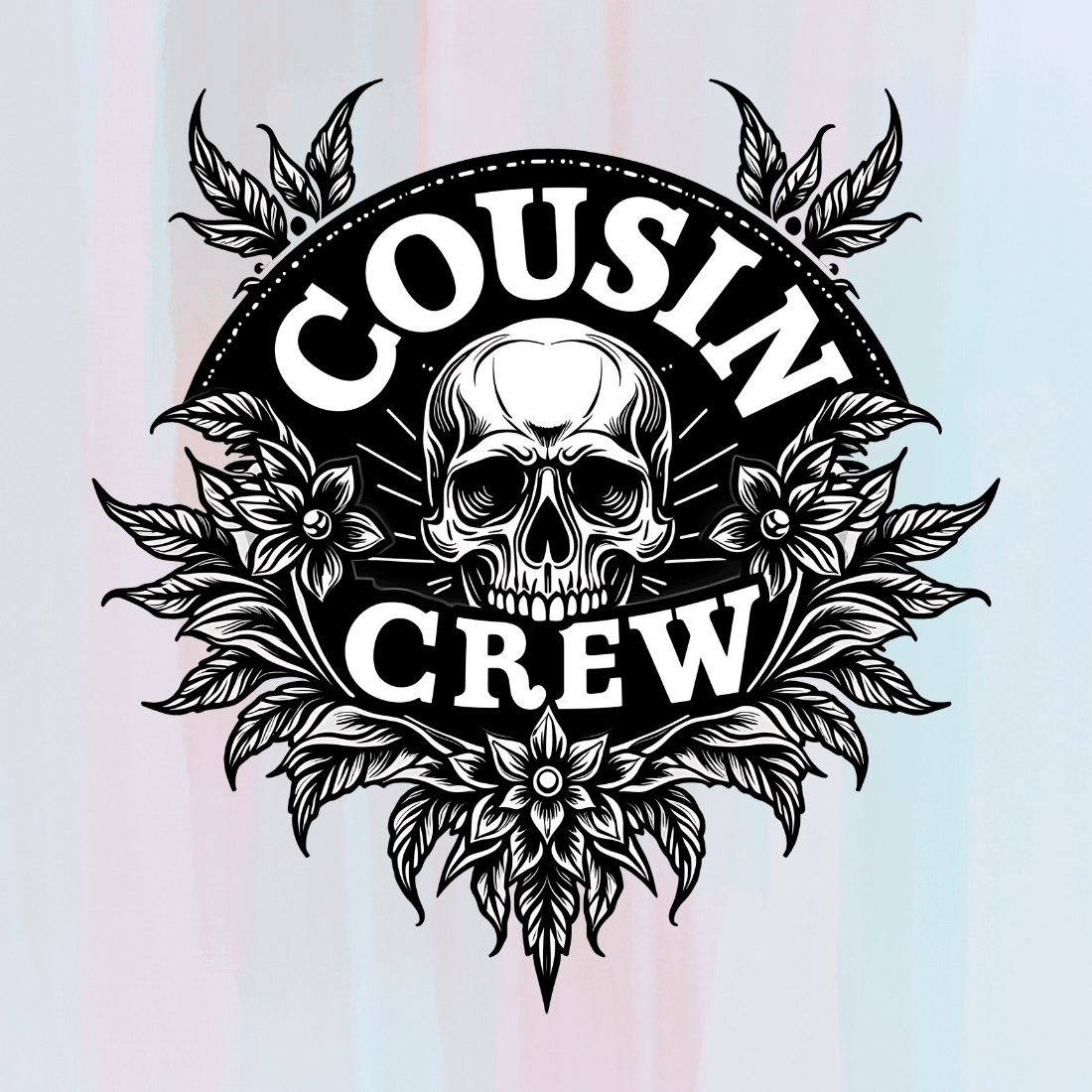 Cousin Crew Skull Graphic T-shirt Design preview image.