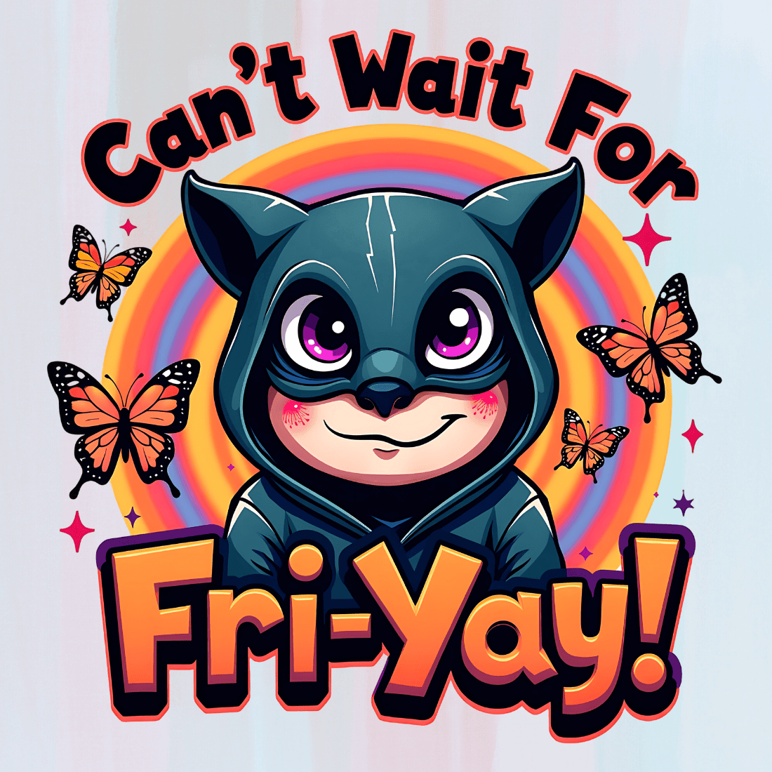 Funny Friday Motivation T-shirt Design preview image.