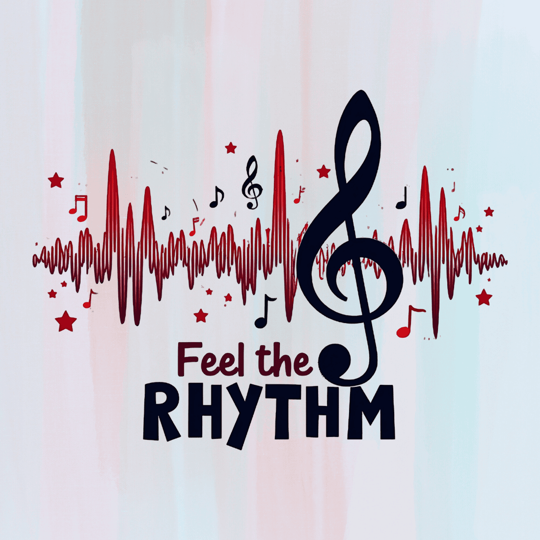 Feel the Rhythm T-shirt Design preview image.