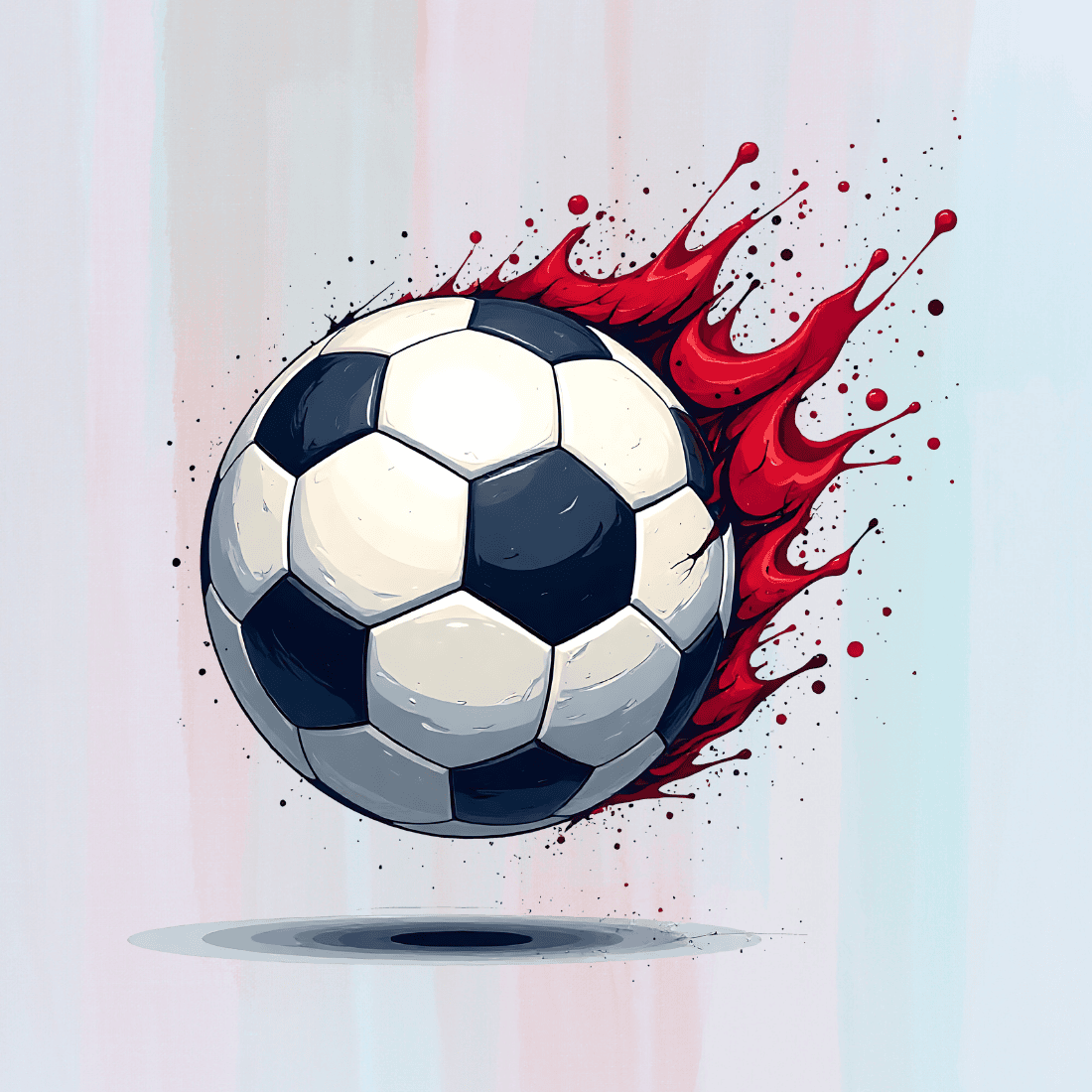 Soccer Ball with Paint Splashes T-shirt Design preview image.