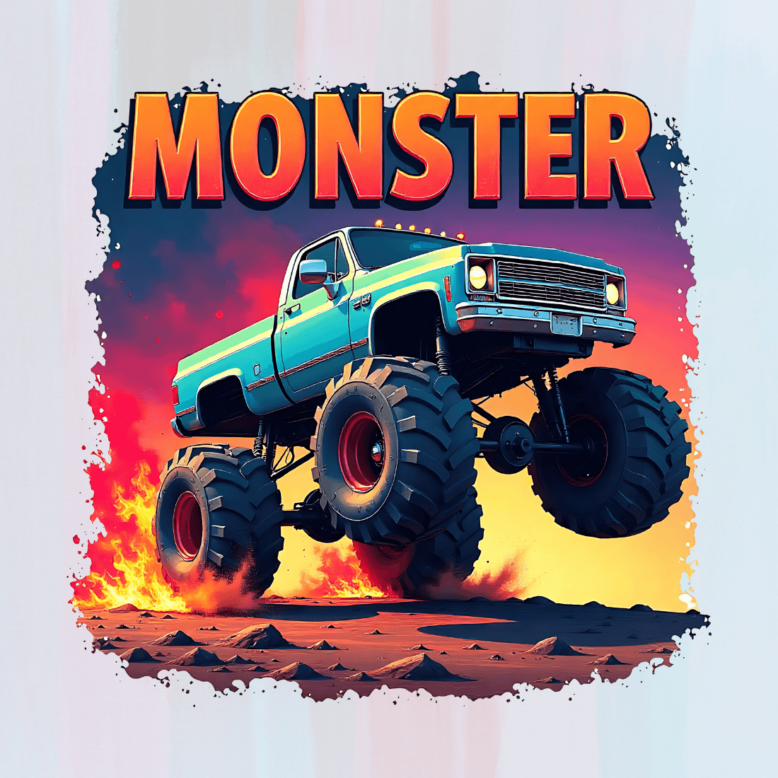 Monster Truck T-Shirt Design preview image.