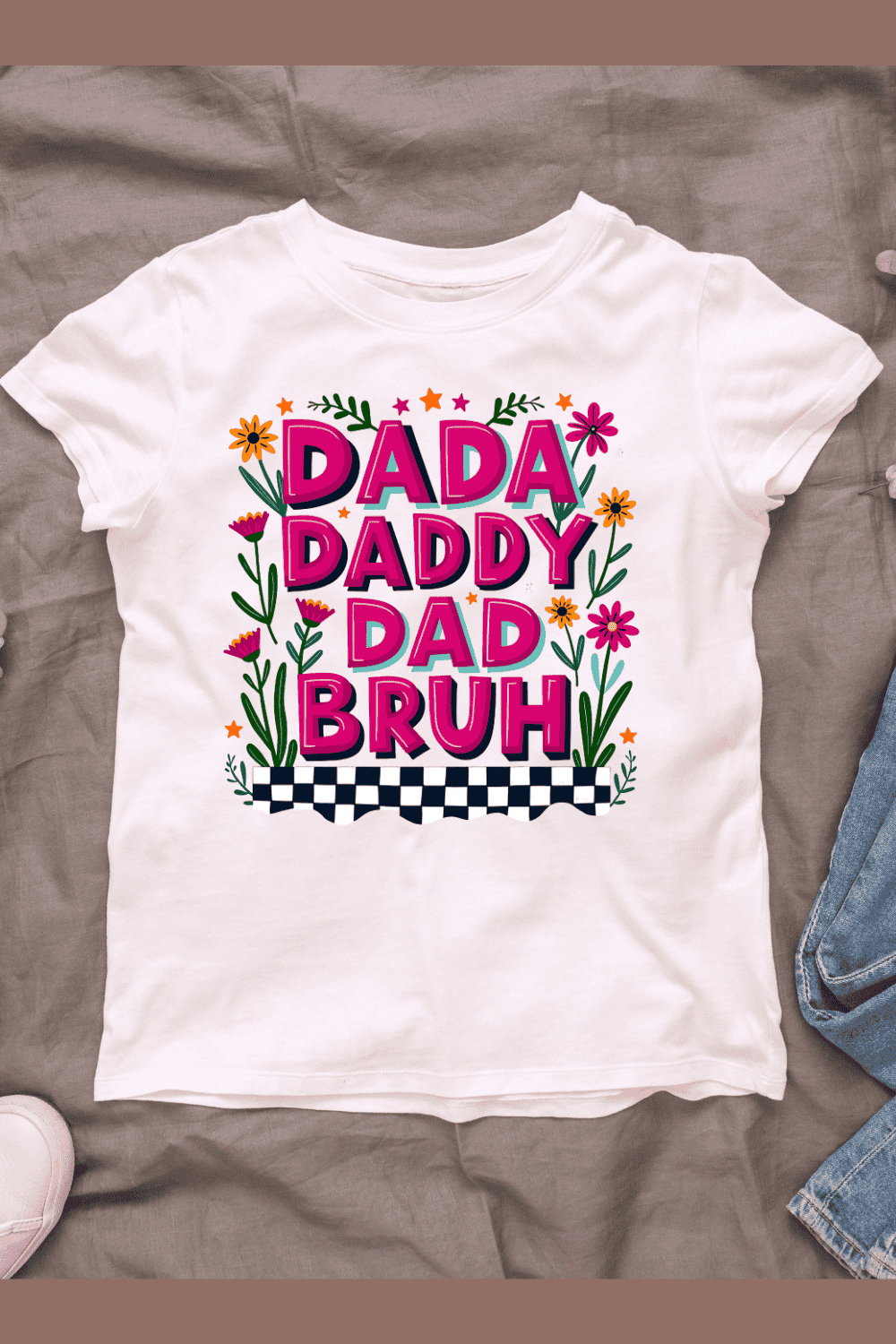 Dada Daddy Dad Bruh T-shirt Design pinterest preview image.