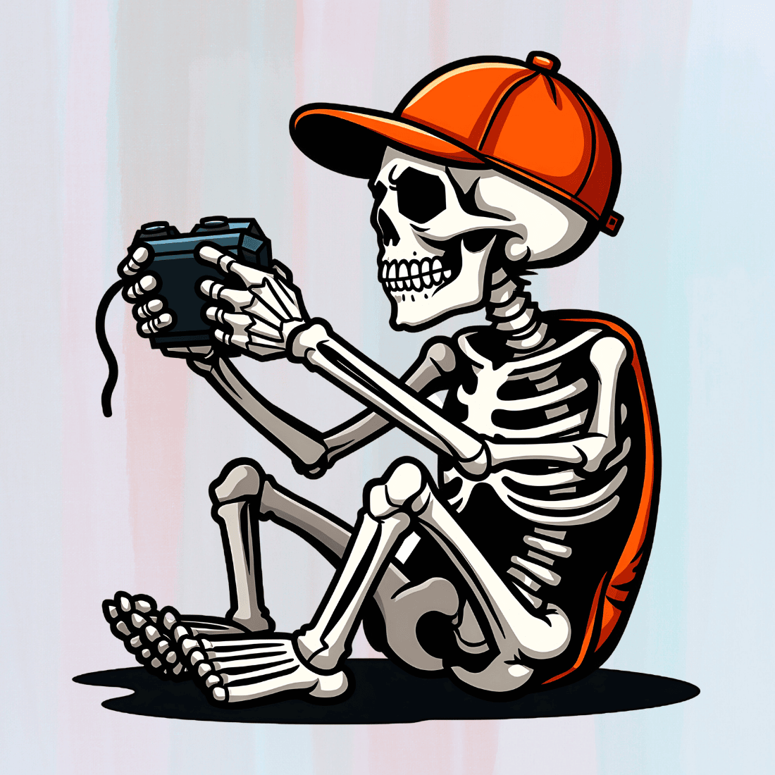 Skeleton Gamer T-shirt Design preview image.