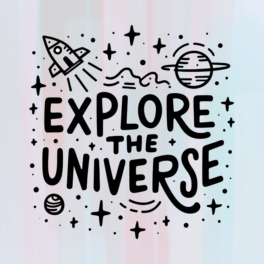 Space Exploration Quote T-shirt Design preview image.