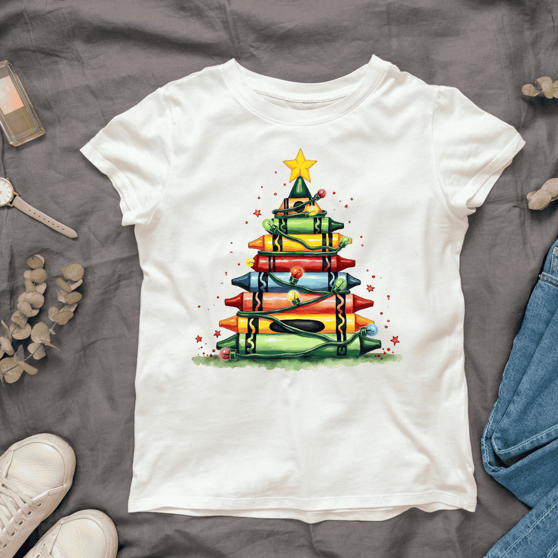 Crayon Tree Graphic for T-Shirt Design cover image.