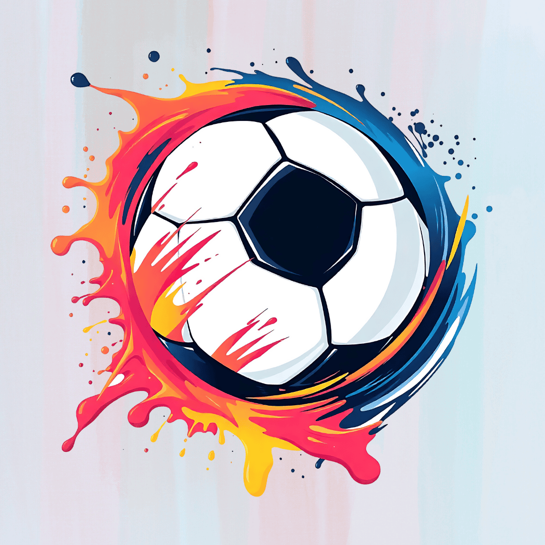 Football with Splashing Paint T-shirt Design preview image.