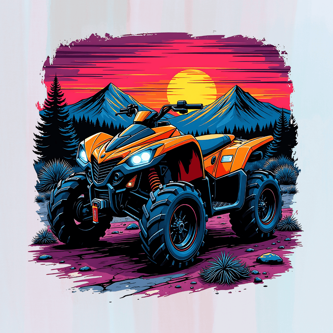 Mountain ATV Exploration T-shirt Design preview image.