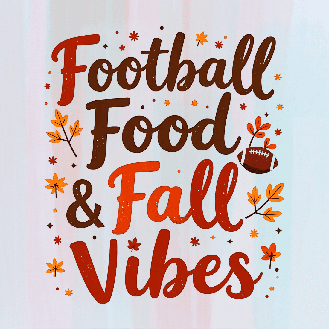 Autumn Football Party T-shirt Design preview image.