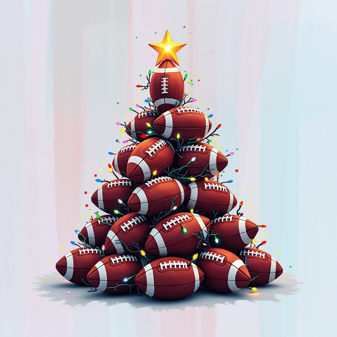 Football Holiday Décor T-shirt Design preview image.