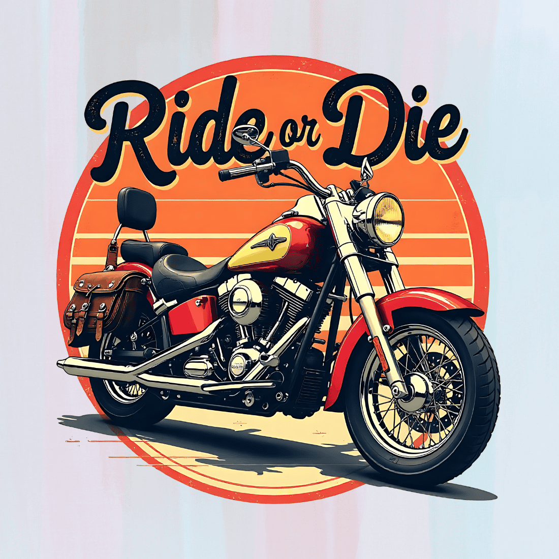 Vintage Motorcycle T-shirt Design preview image.