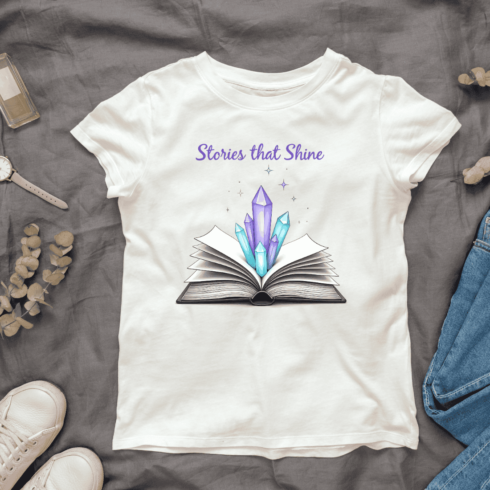 Stories that Shine T-shirt Design cover image.