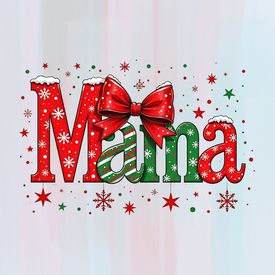 Holiday Mama T-shirt Design preview image.