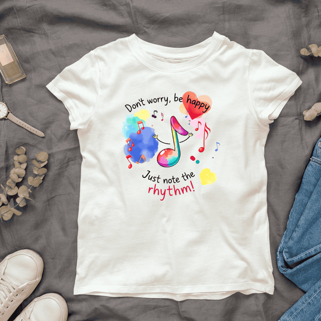 Musical Note Quote T-Shirt Design cover image.