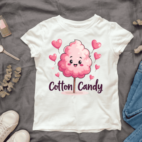 Pink Fluffy Cotton Candy T-shirt Design cover image.