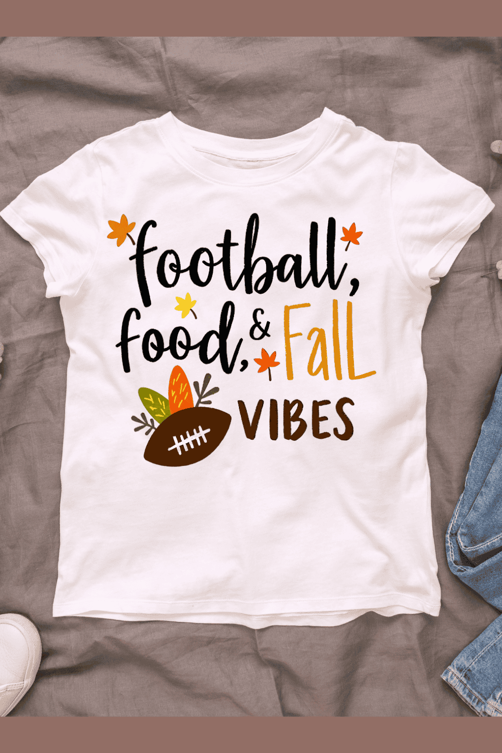 Fall Football Celebration T-shirt Design pinterest preview image.