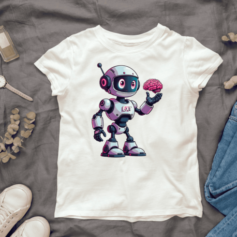 Robot with EXT T-shirt Design cover image.