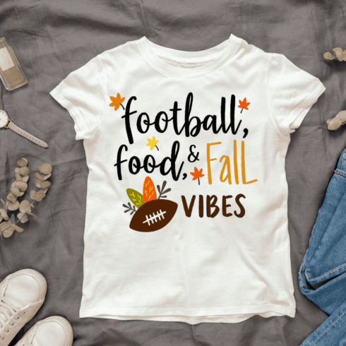 Fall Football Celebration T-shirt Design cover image.