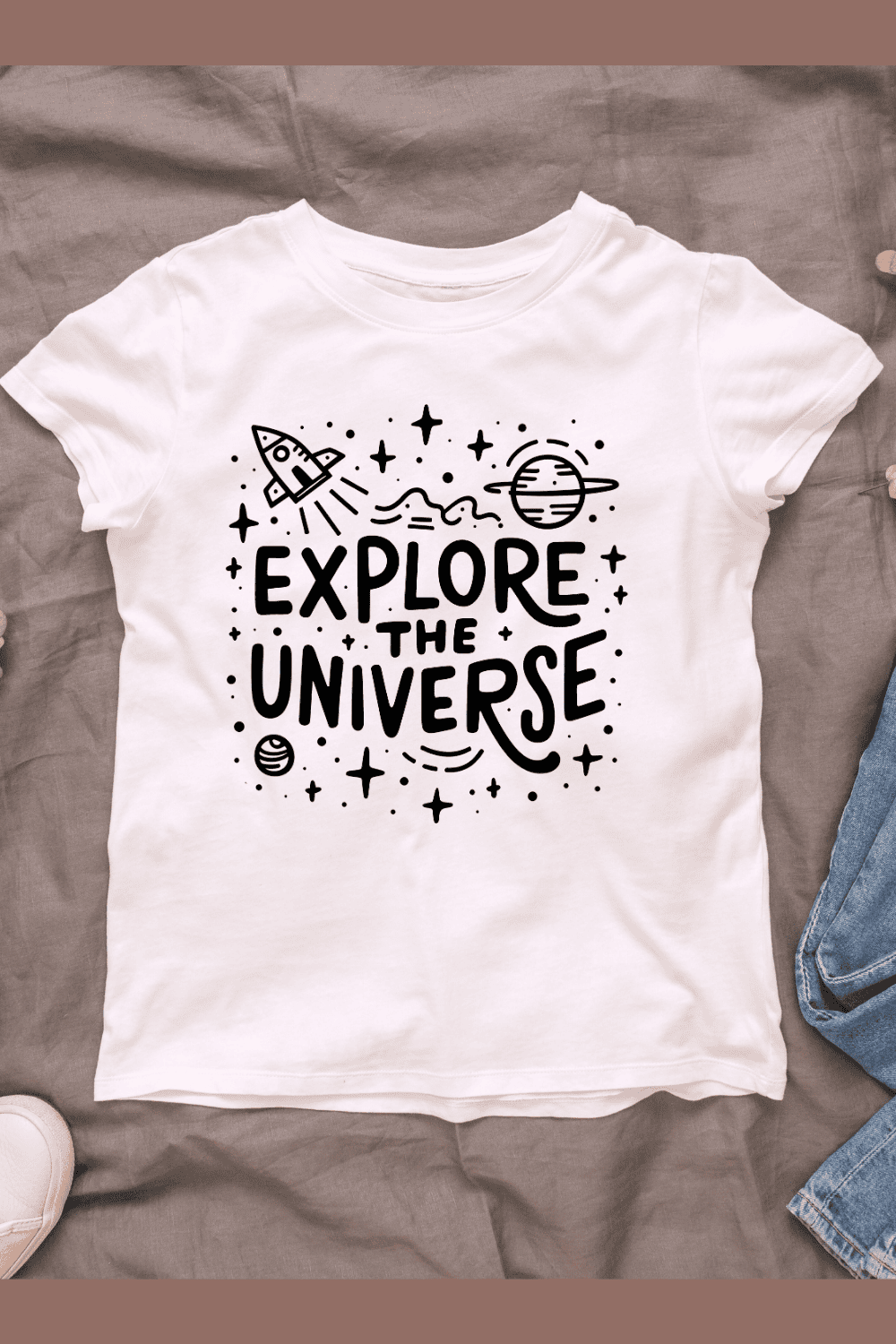 Space Exploration Quote T-shirt Design pinterest preview image.