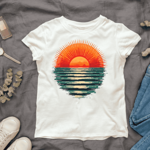 Nature Sunset T-shirt Design cover image.