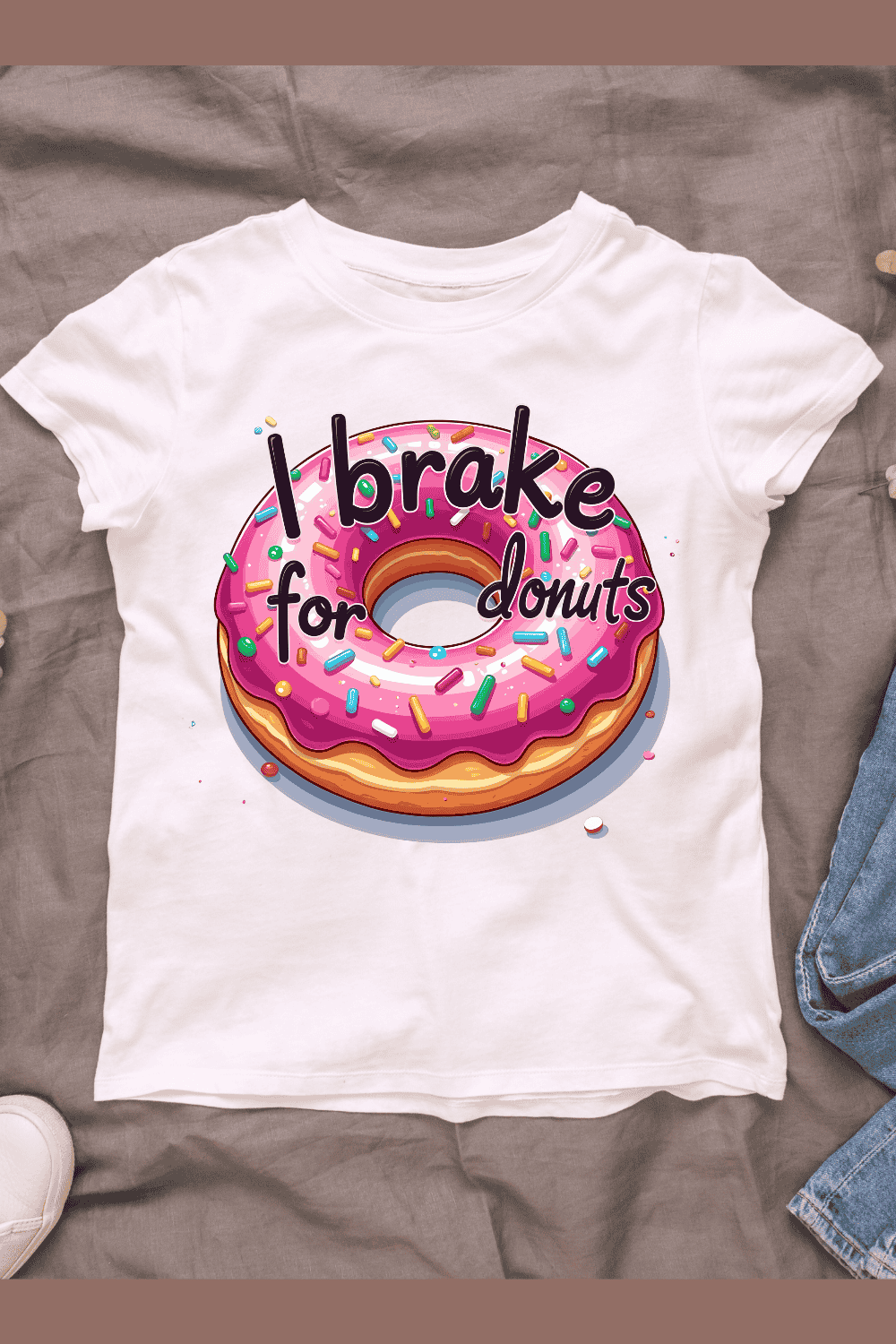 Donut Lover Quote Graphic T-shirt Design pinterest preview image.