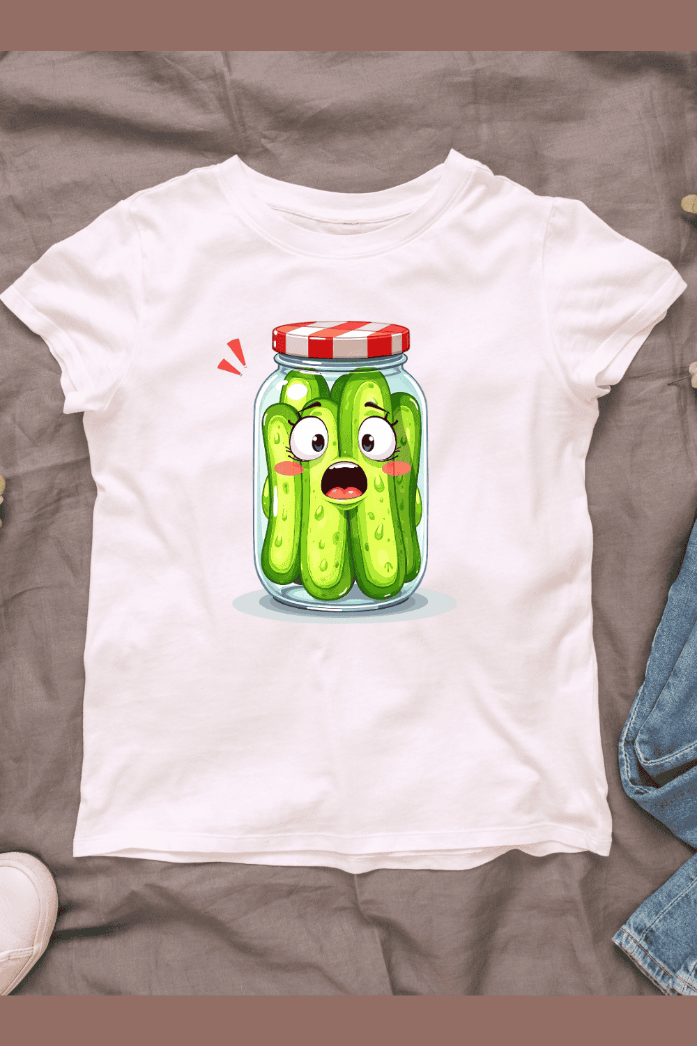 Shocked Pickle Jar T-Shirt Design pinterest preview image.