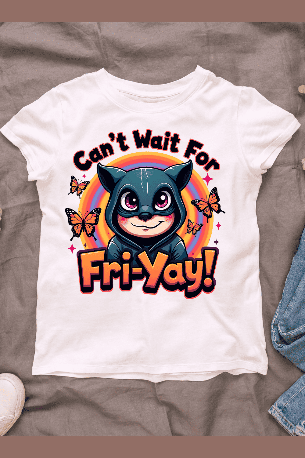 Funny Friday Motivation T-shirt Design pinterest preview image.