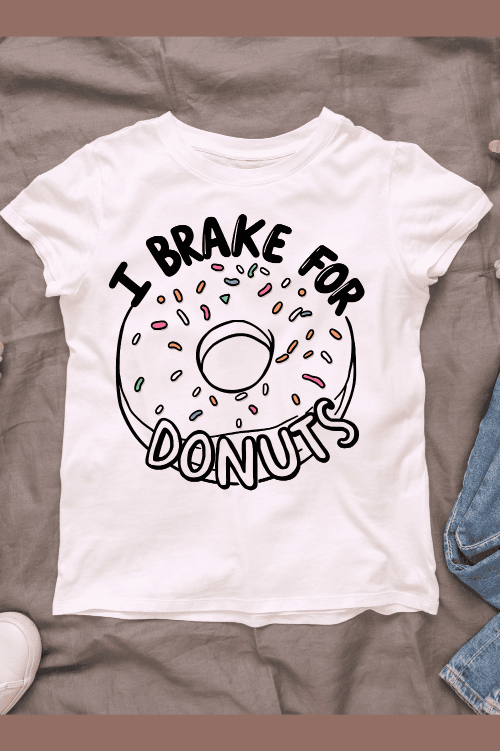 I Brake For Donuts T-shirt Design pinterest preview image.