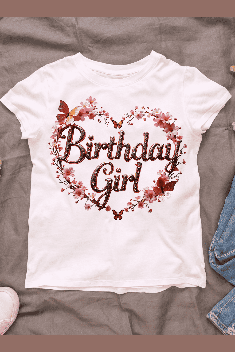 Birthday Girl Graphic T-shirt Design pinterest preview image.