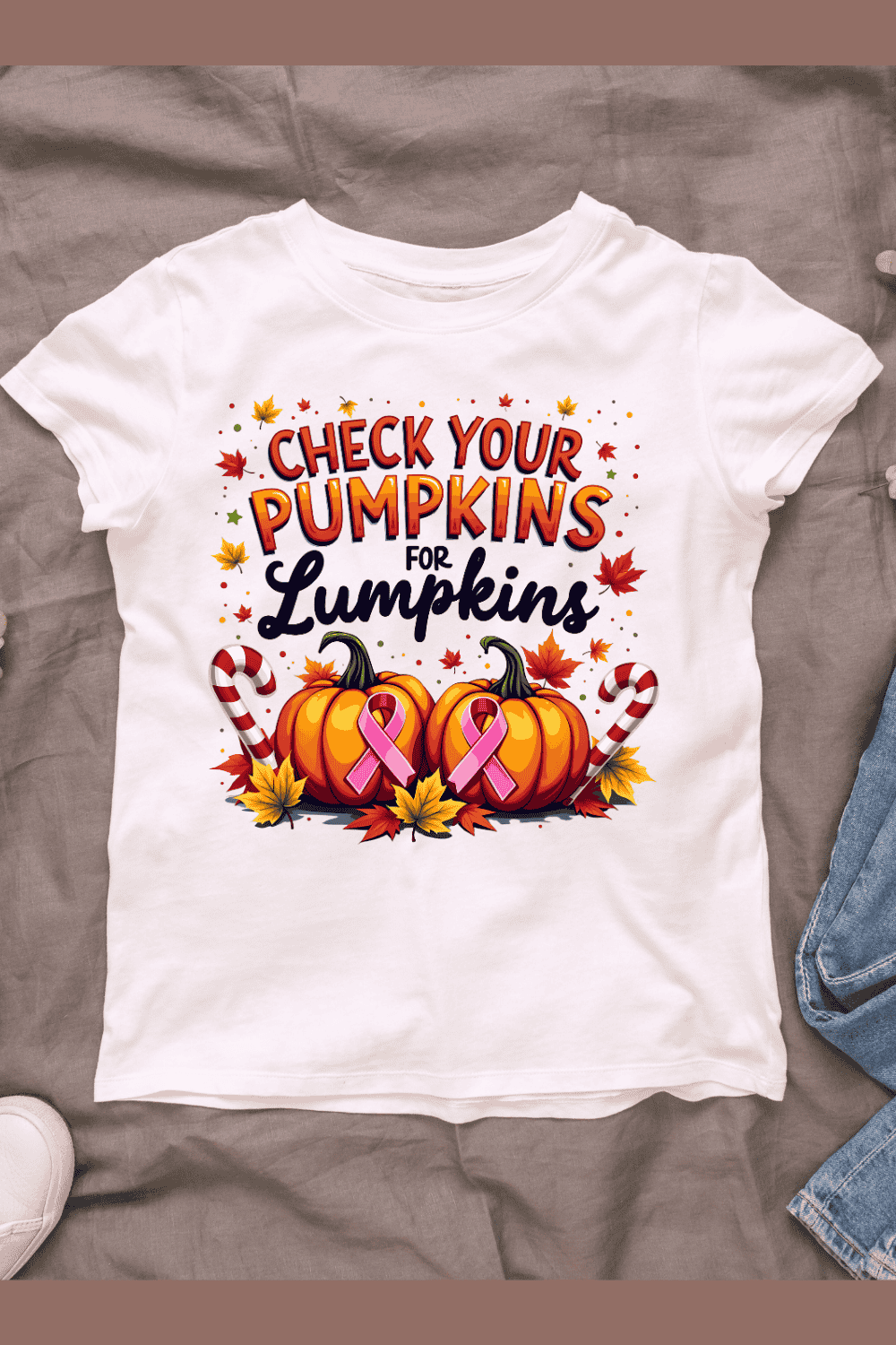 Breast Cancer Awareness Pumpkin T-shirt Design pinterest preview image.