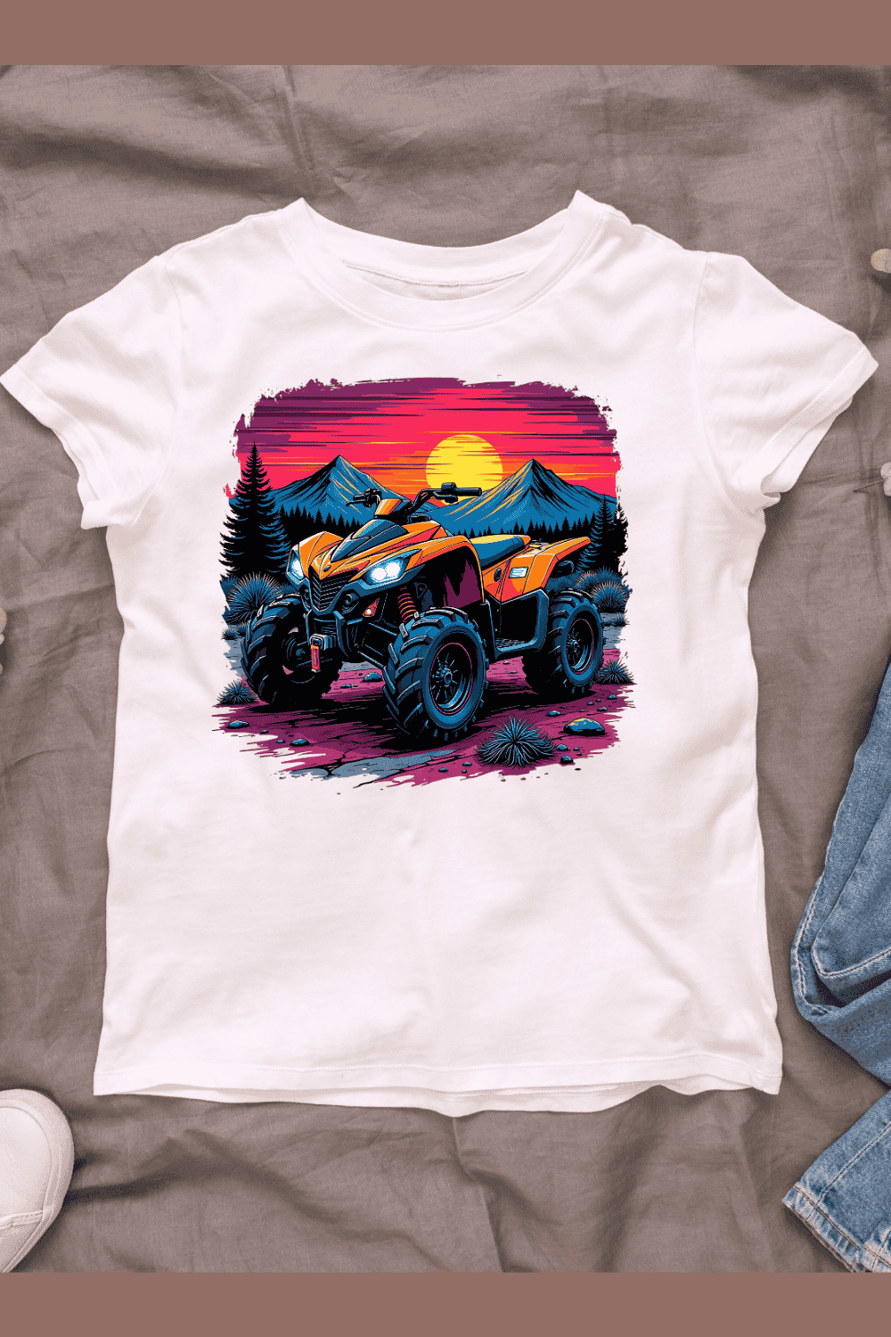 Mountain ATV Exploration T-shirt Design pinterest preview image.