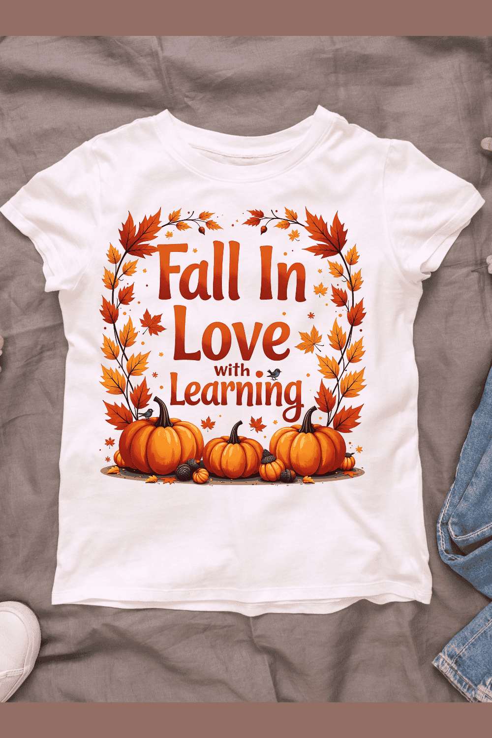 Learning Motivation with Pumpkin T-shirt Design pinterest preview image.