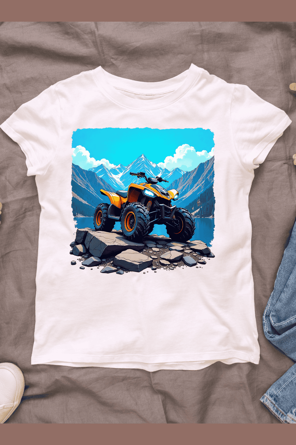 Mountain ATV Exploration T-shirt Design pinterest preview image.