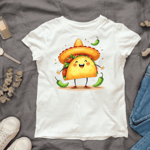 Happy Taco T-Shirt Design cover image.