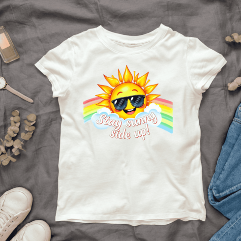 Stay Sunny Side Up T-Shirt Design cover image.