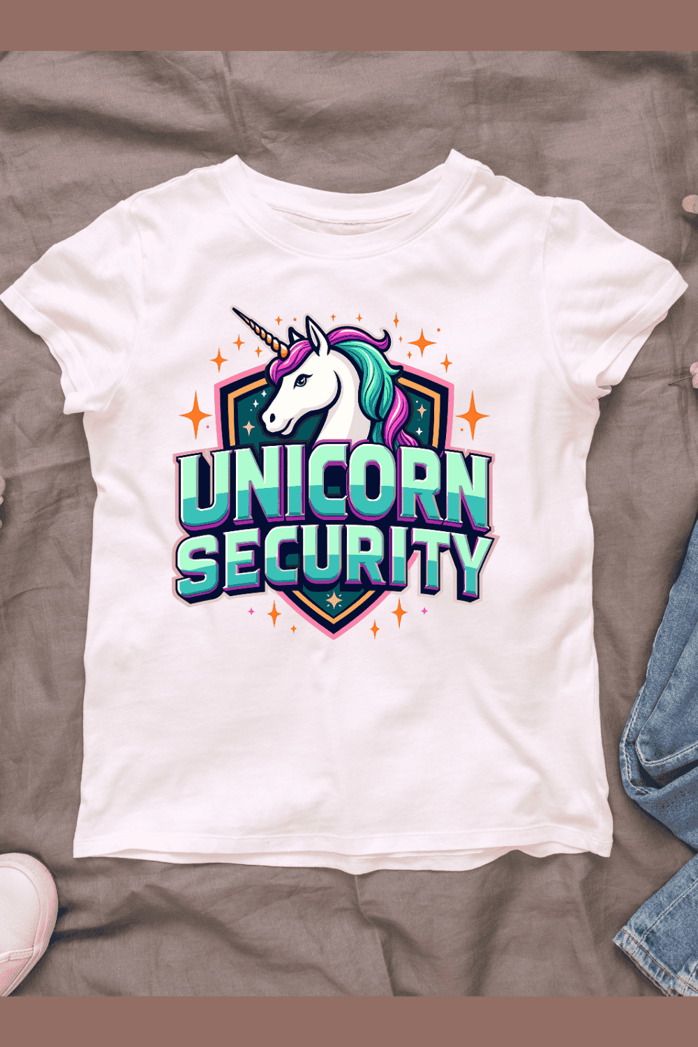 Unicorn Security T-shirt Design pinterest preview image.