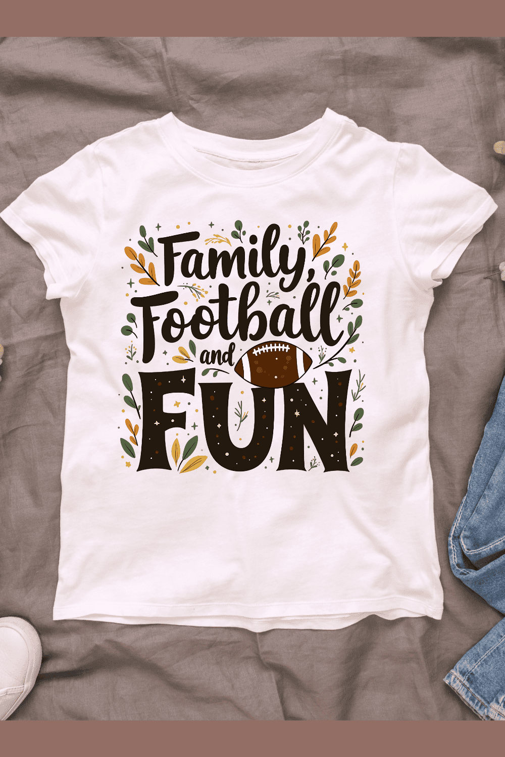 Family Football Fun T-shirt Design pinterest preview image.