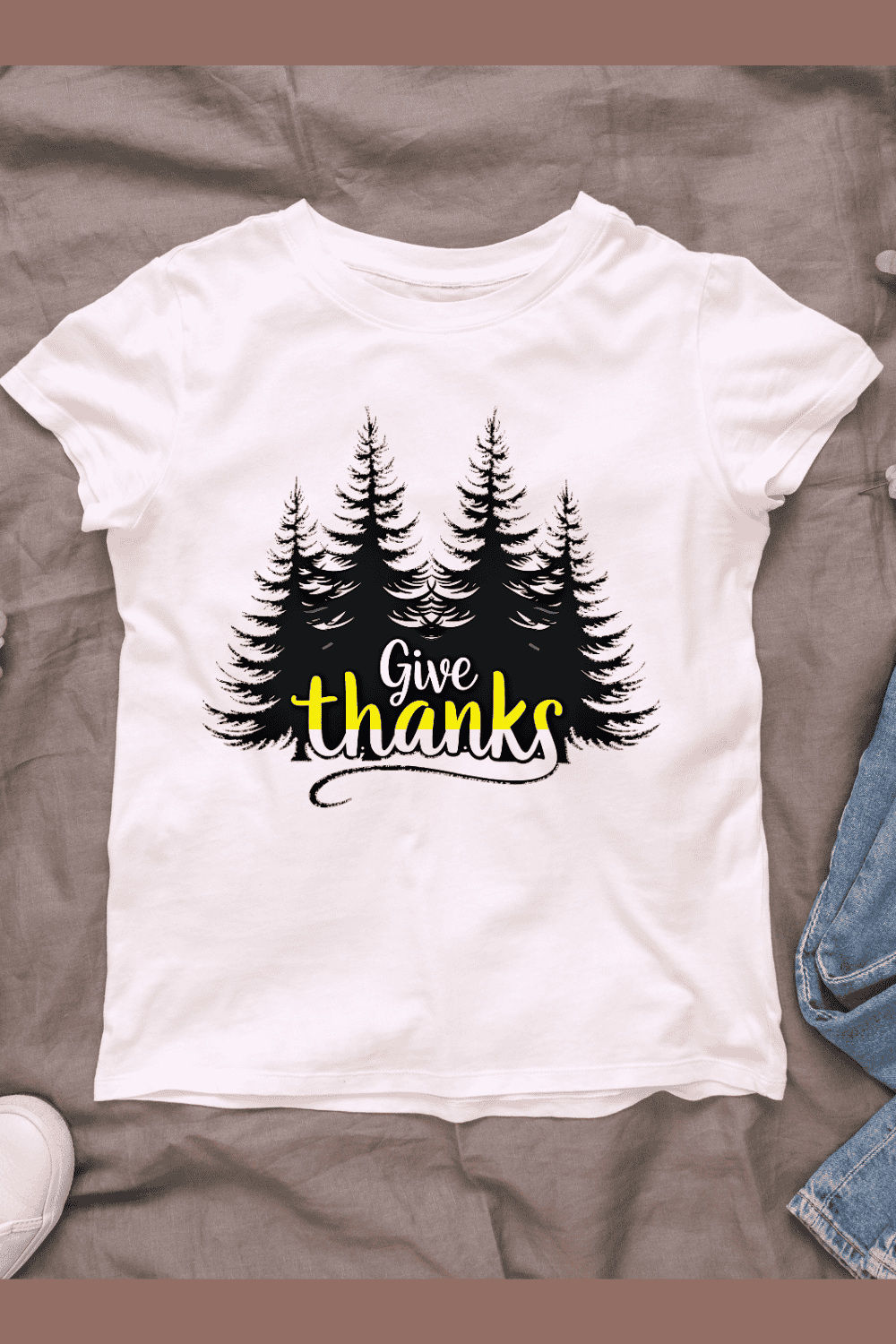 Thankful Tree T-shirt Design pinterest preview image.