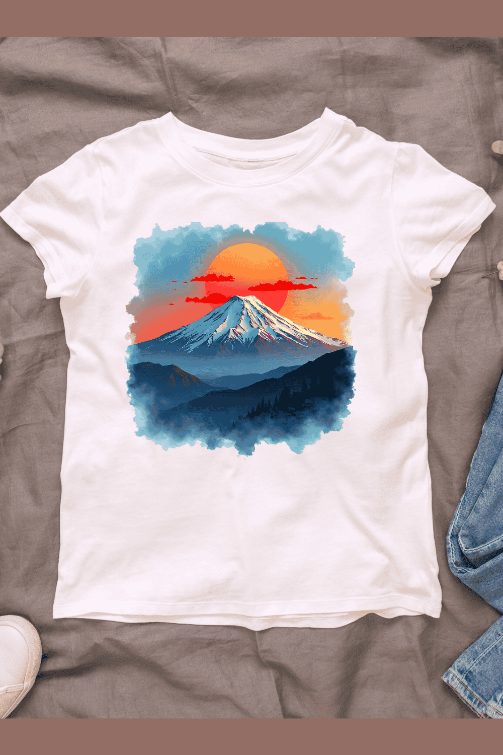 Beautiful Mount T-shirt Design pinterest preview image.