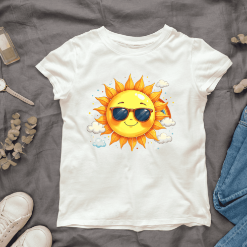 Smiling Sun T-Shirt Design cover image.