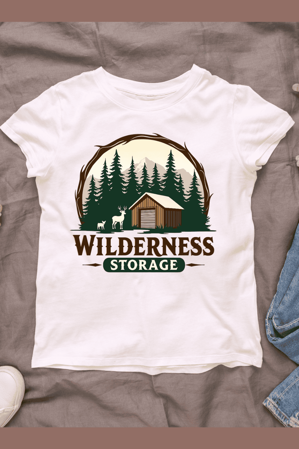 Wilderness Storage T-shirt Design pinterest preview image.